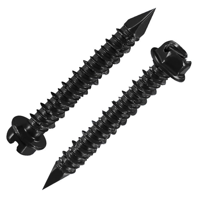 Wensilon (117 PCS) # 3/16 ""Slotted Hexagonal Concrete Screw anchoring kit, Three Color Hexagonal (Blue, White, Black), Used for anchoring to Masonry, Blocks, or Brick Plaster - Image 3